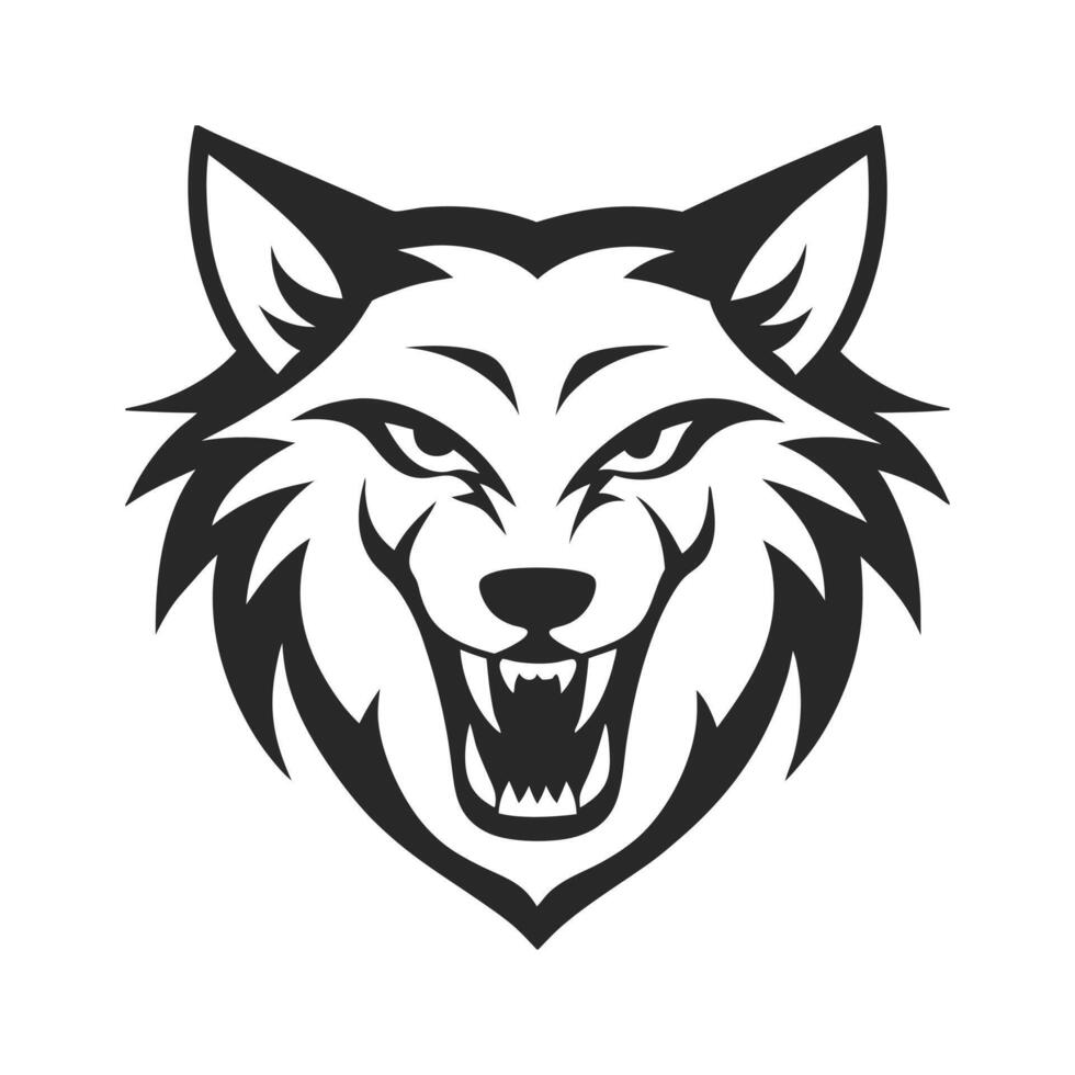 Powerful Wolf Head Art for Minimalist Branding and Tattoos vector