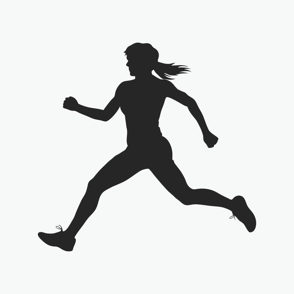 Clean Silhouette of a Running Athlete for Scalable Sports Design Projects vector