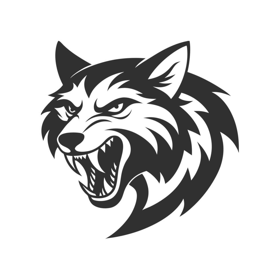 Fierce Wolf Head Silhouette for Logos and Branding vector