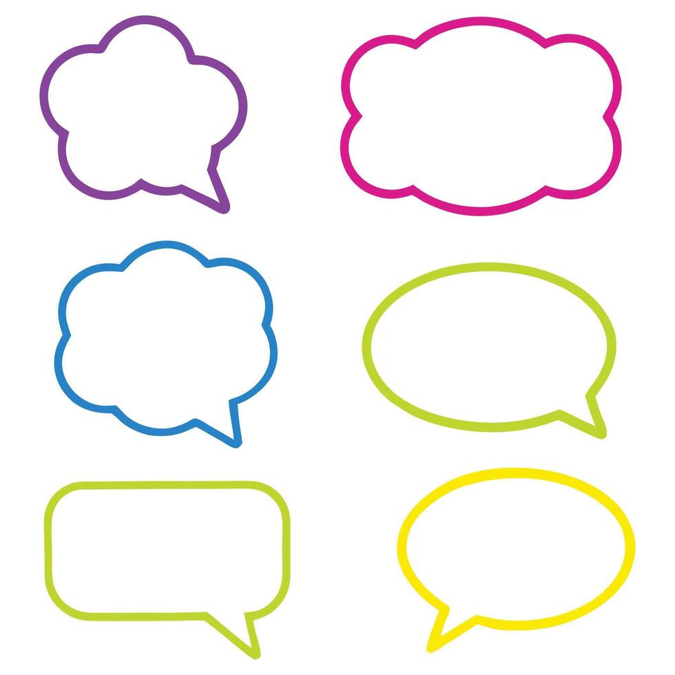 Colorful Speech Bubble Illustration Set for Creative Design Needs vector