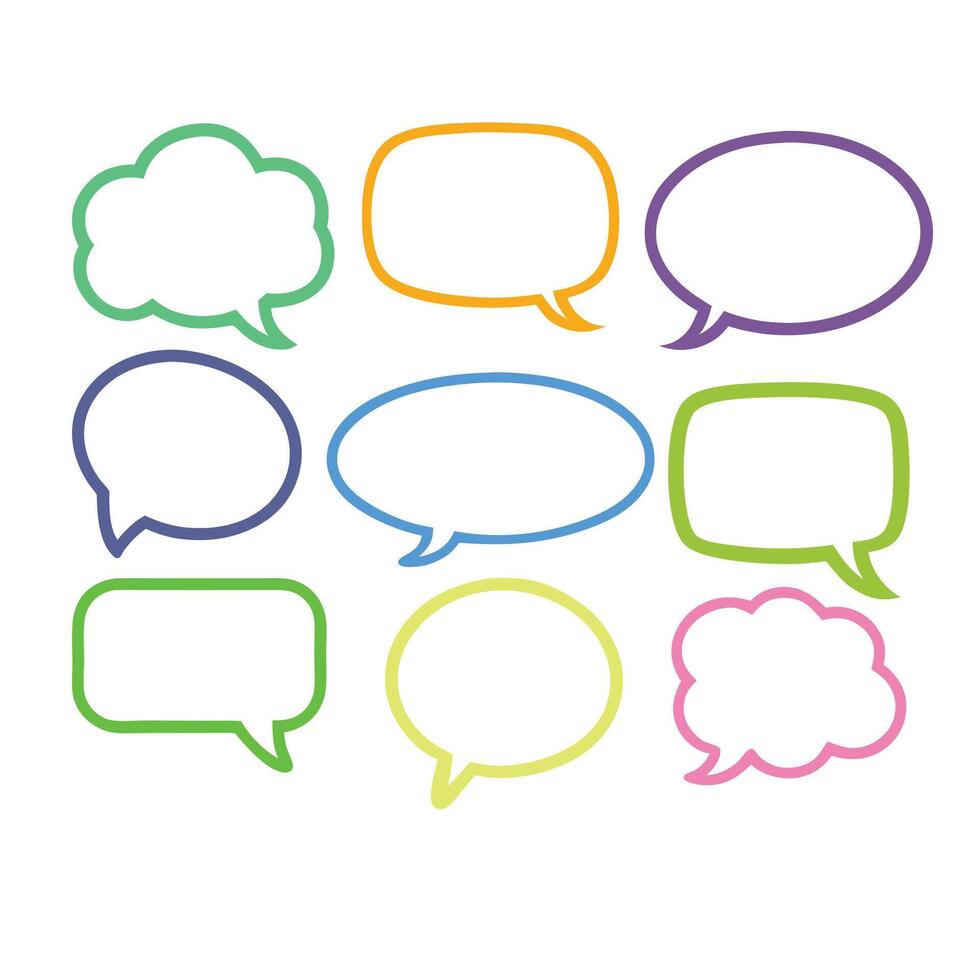Simple Hand Drawn Speech Bubble Pack for Scalable Designs vector