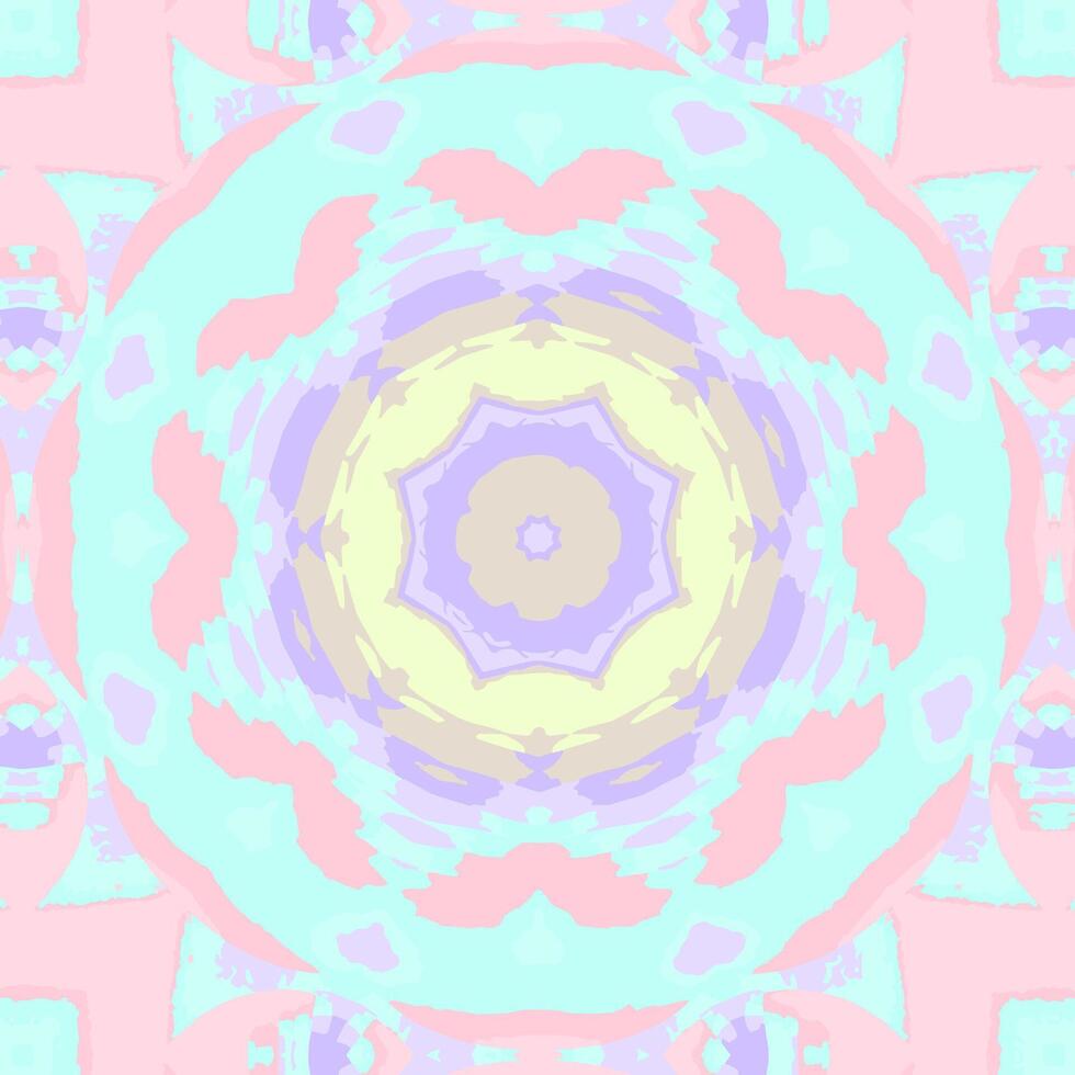 Vibrant and intricate mandala shape. Bright and cheerful candy girly pastel color palette. Visually striking and captivating. For fabric textiles, wrapping paper, wallpaper, home decor, digital art. vector