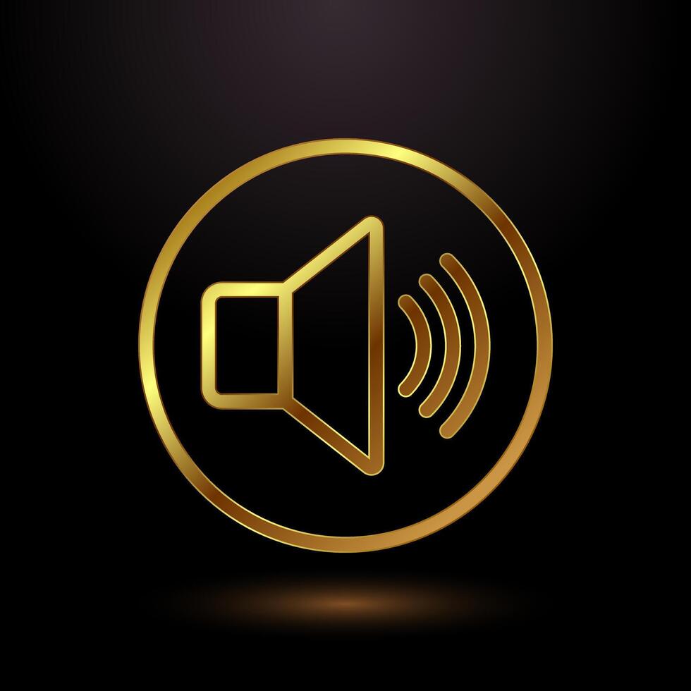 Sleek Gold Sound Icon Design, Volume Illustration in Luxury Style vector
