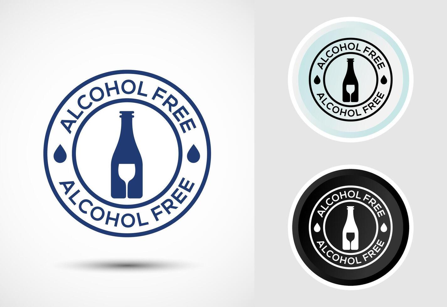 Alcohol Free Icon, No Alcohol Icon Sign vector