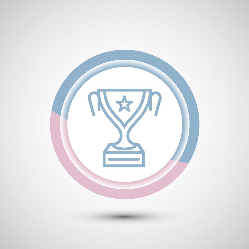 Award icon design illustration, Winning icon, Champion symbol, Pastel color button design vector