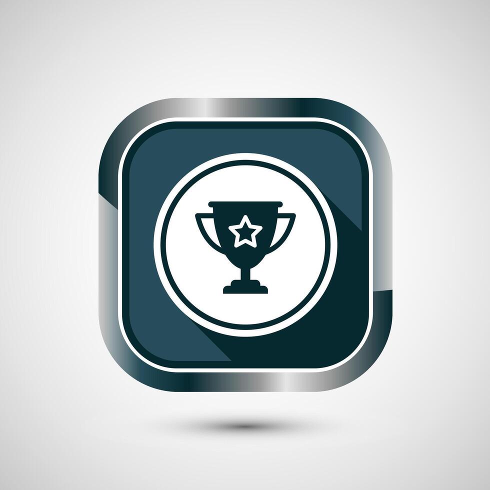 Award icon design illustration, Winning icon, Champion symbol, Gray shadow button design vector