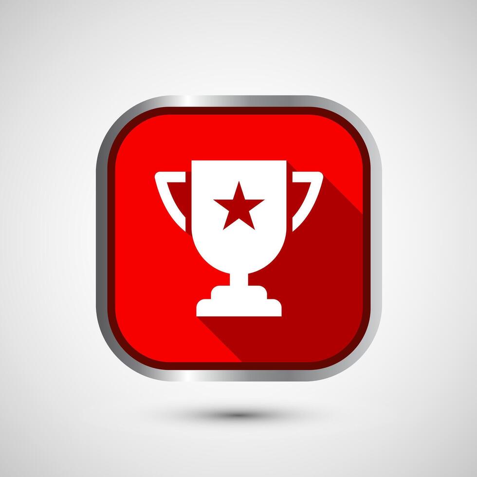 Award icon design illustration, Winning icon, Champion symbol, Red shadow button design vector