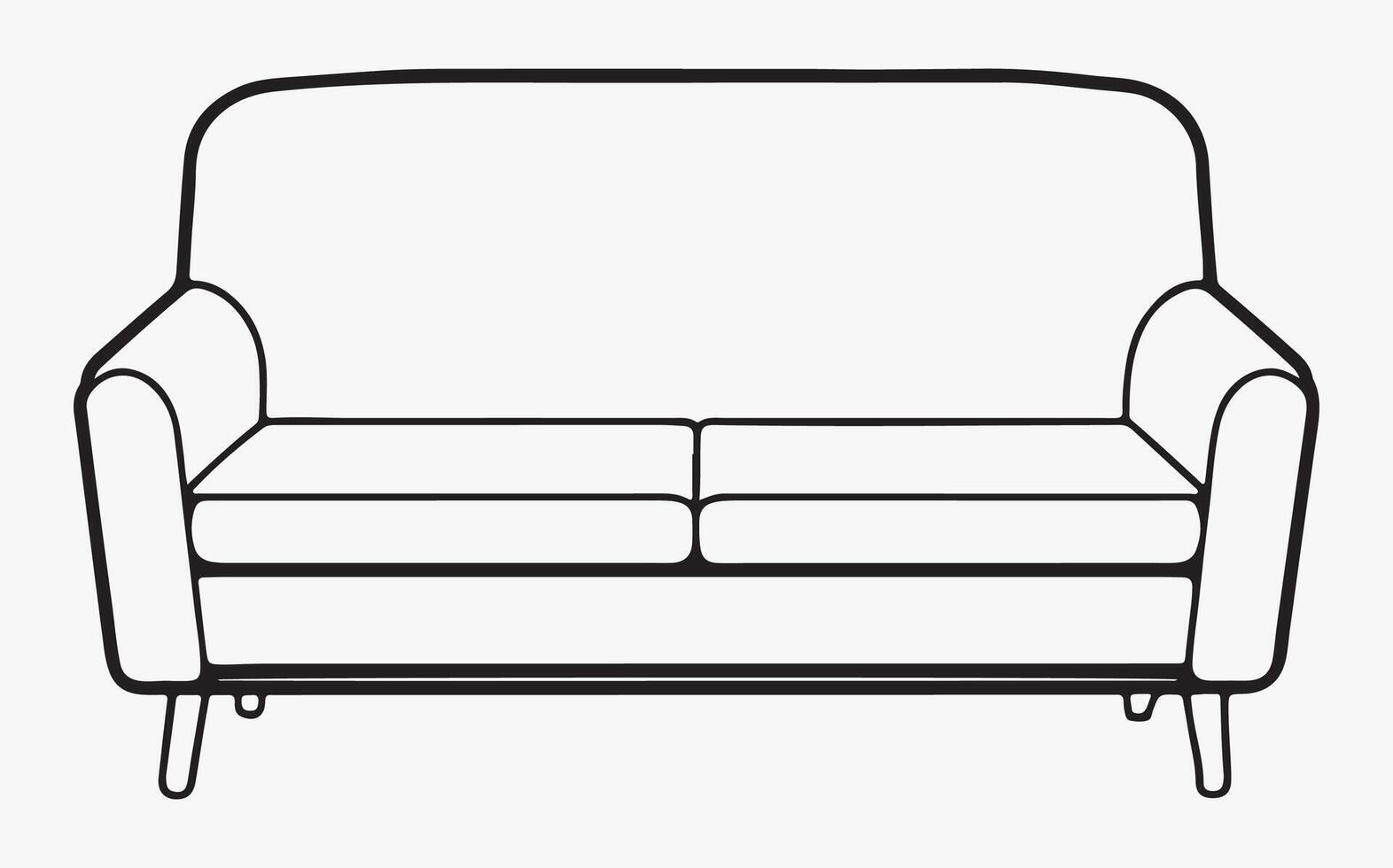 Sofa line art drawing image vector
