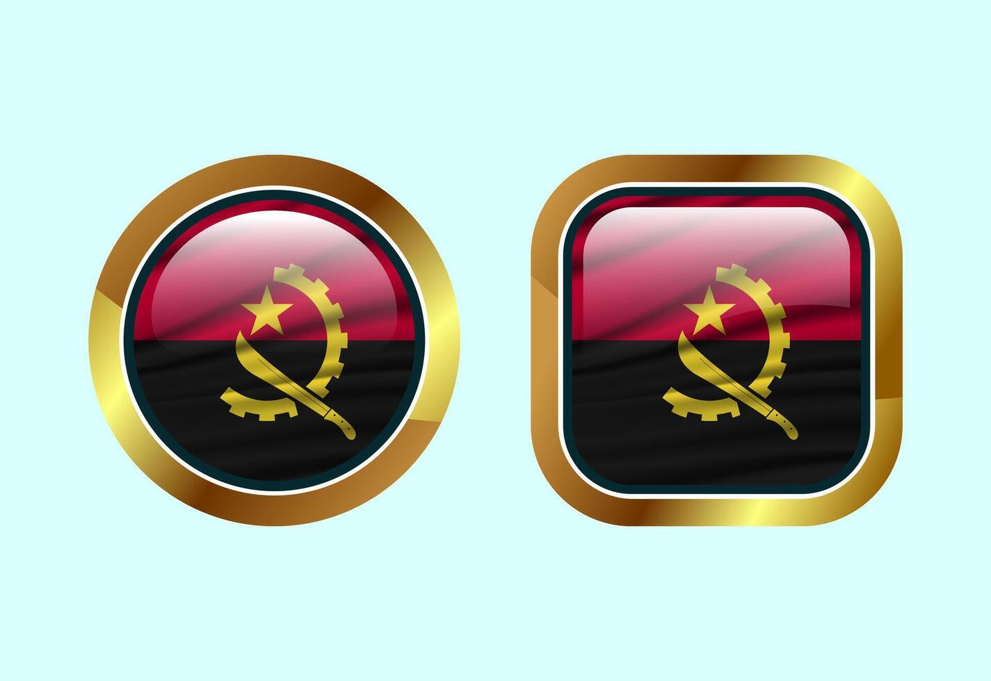 Glossy flag button of Angola, High quality web button design vector