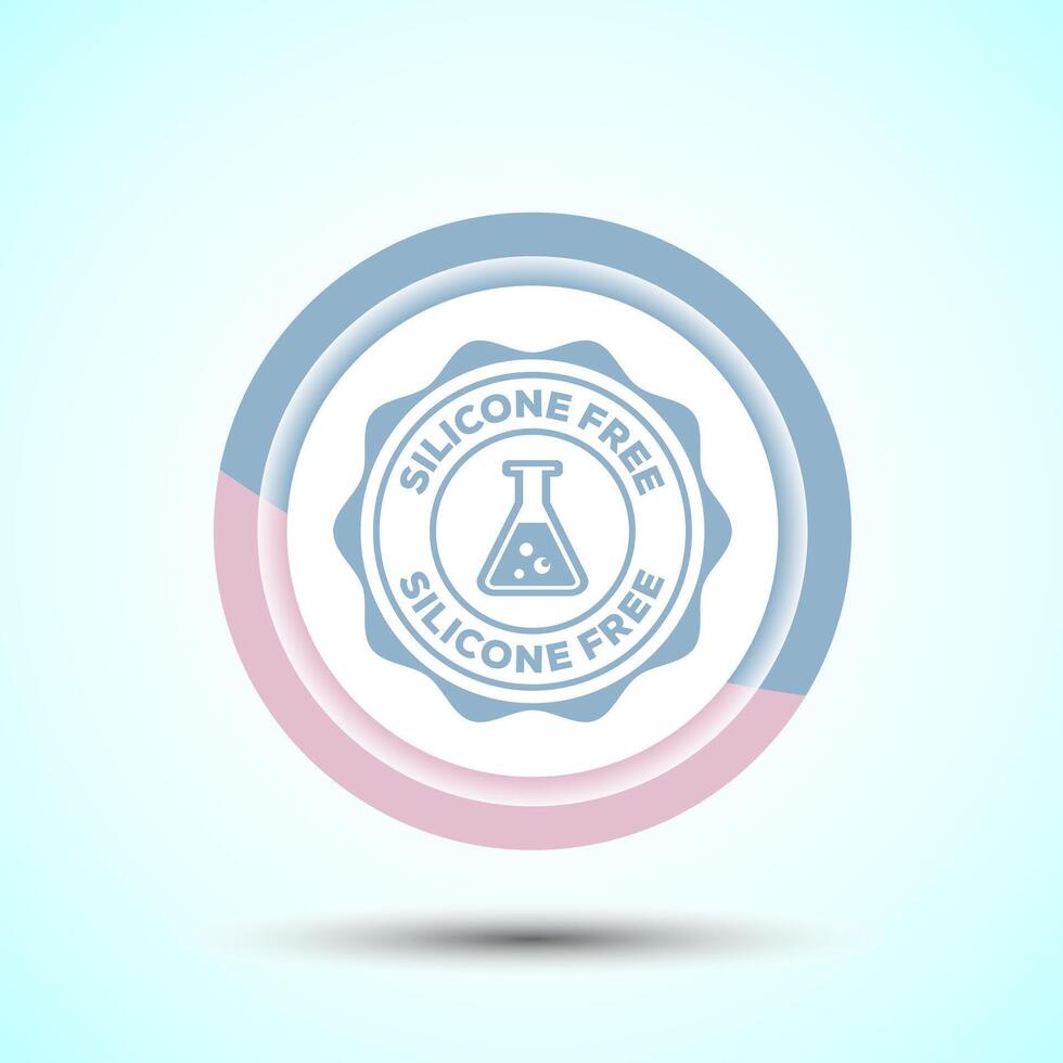 Silicone free icon design illustration, Best Silicone free sign, symbol, Pastel Color Button Design vector