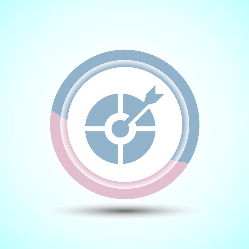 Target goal icon design illustration, Goal sign symbol, Pastel color button design vector