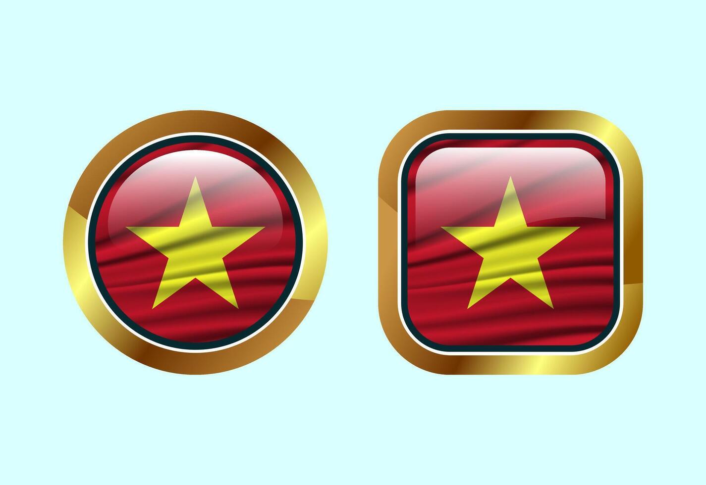 Glossy flag button of Vietnam, High quality web button design vector