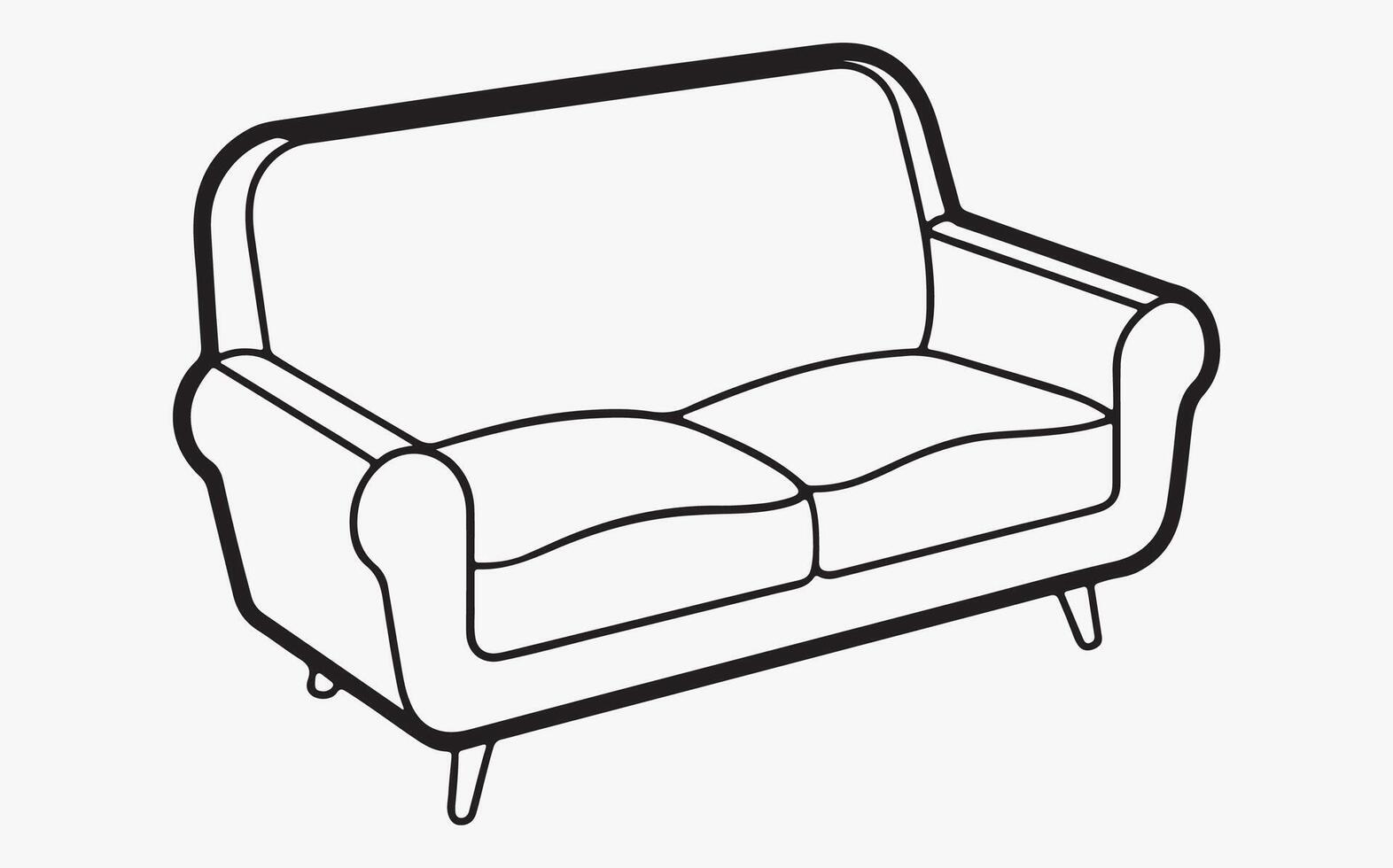 Modern sofa line art icon vector