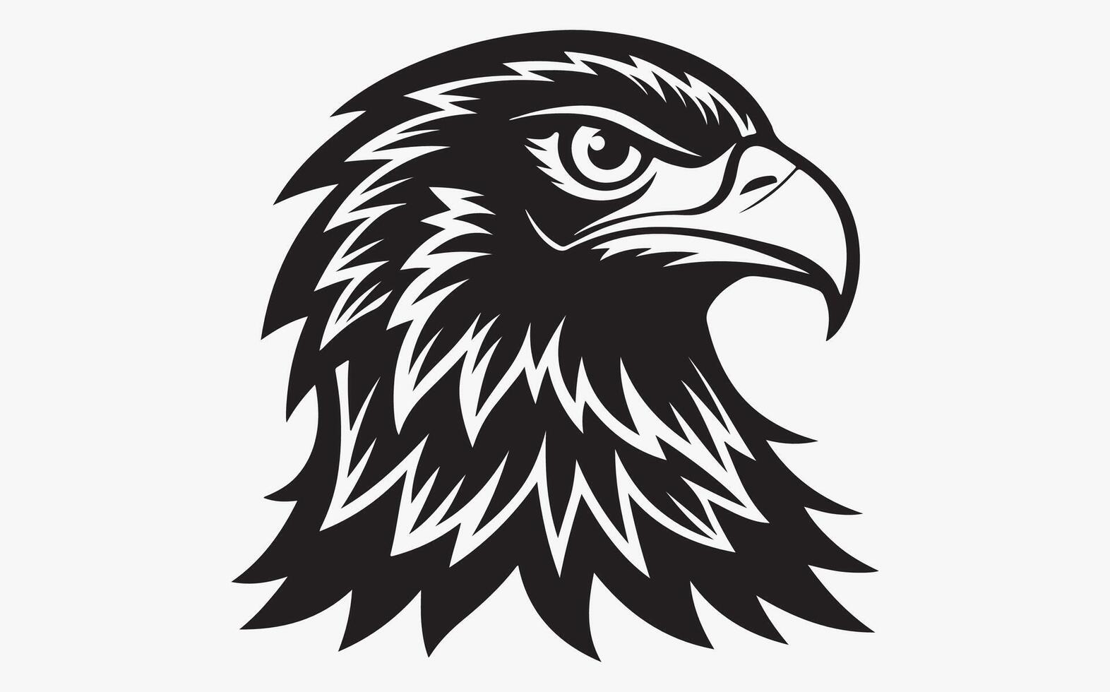 Bald eagle head silhouette image clipart vector