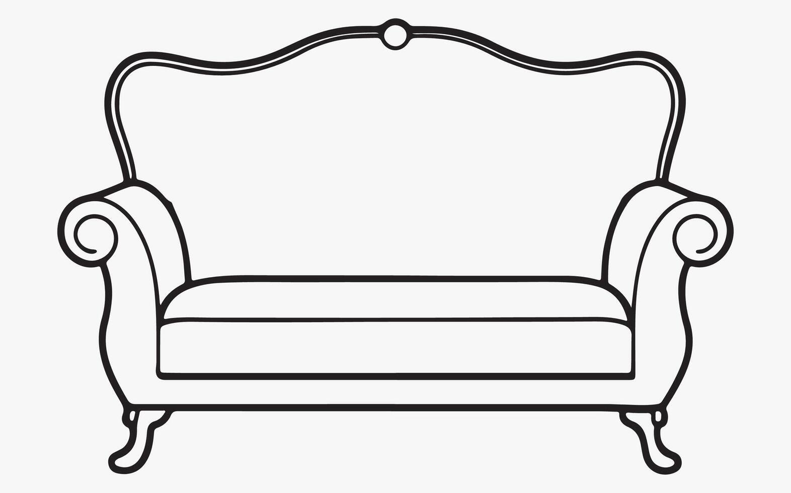 Simple sofa abstract line art vector