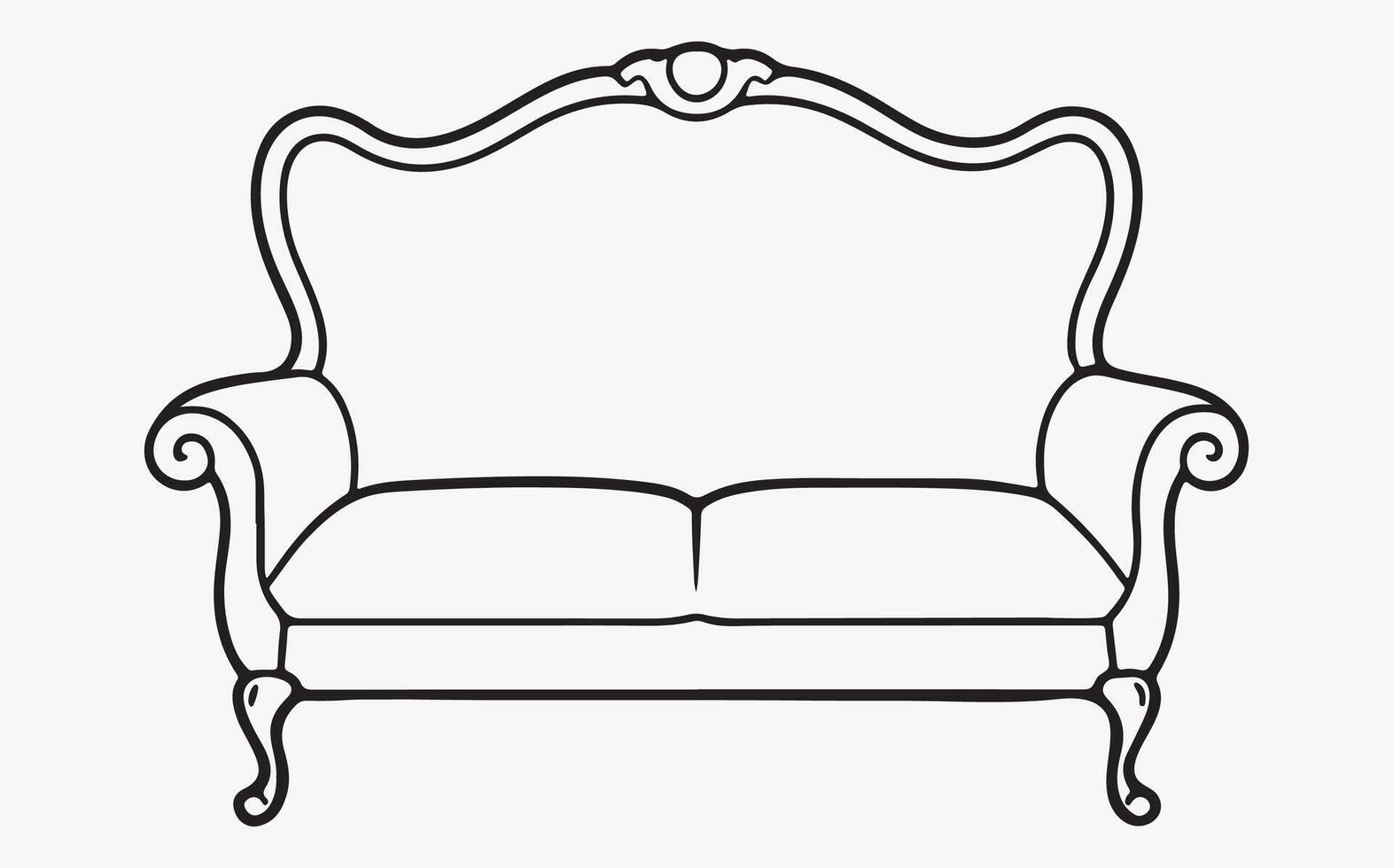 Modern sofa line art image clipart illustration vector