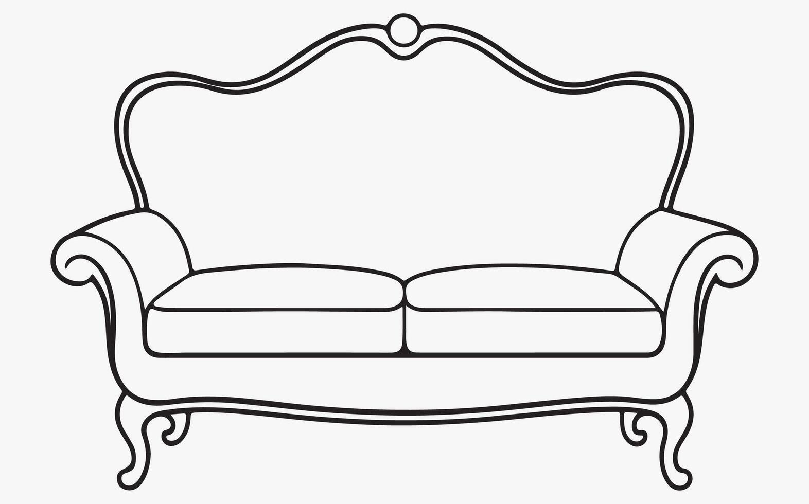 Simple sofa abstract line art icon vector