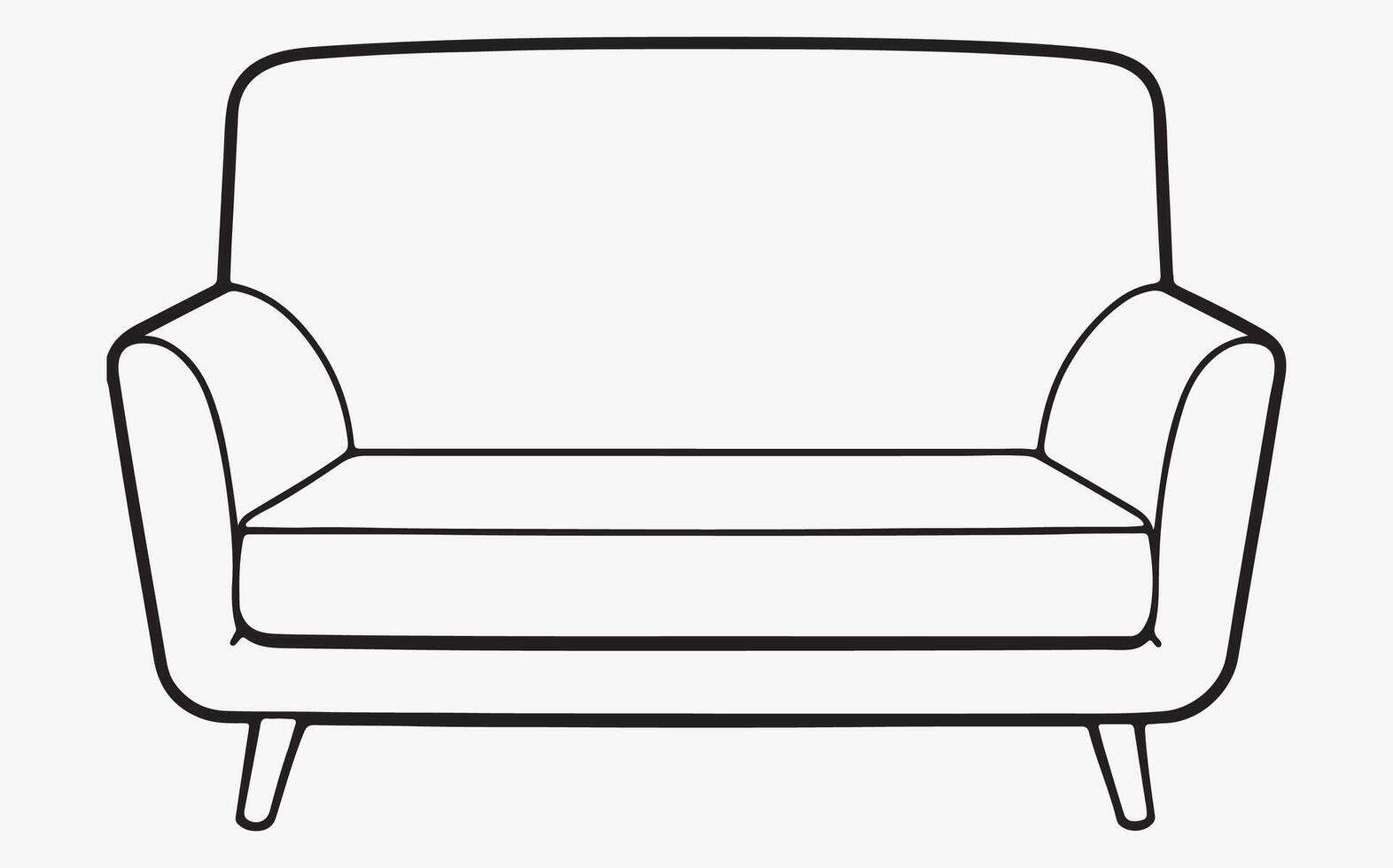 Simple sofa minimal line art image clipart vector
