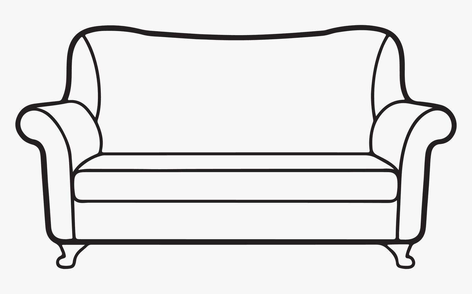 Simple sofa minimal line art image vector