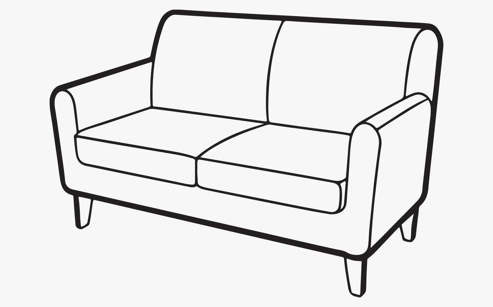minimalist sofa outline image clipart vector