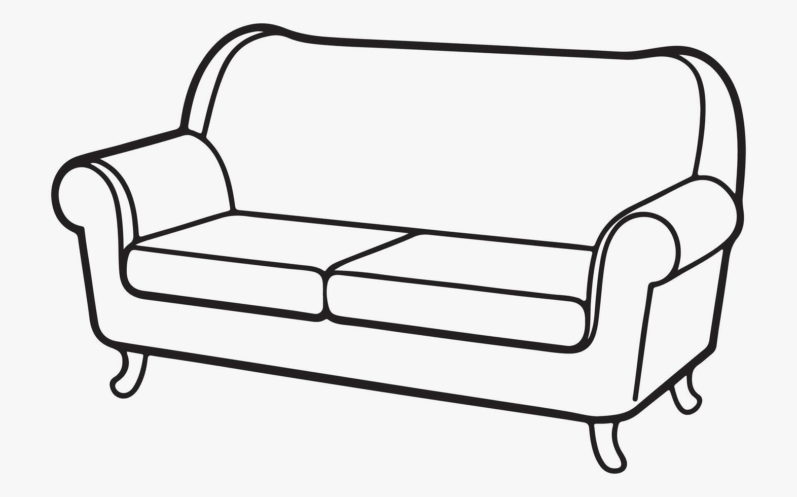 Modern sofa minimal line art vector
