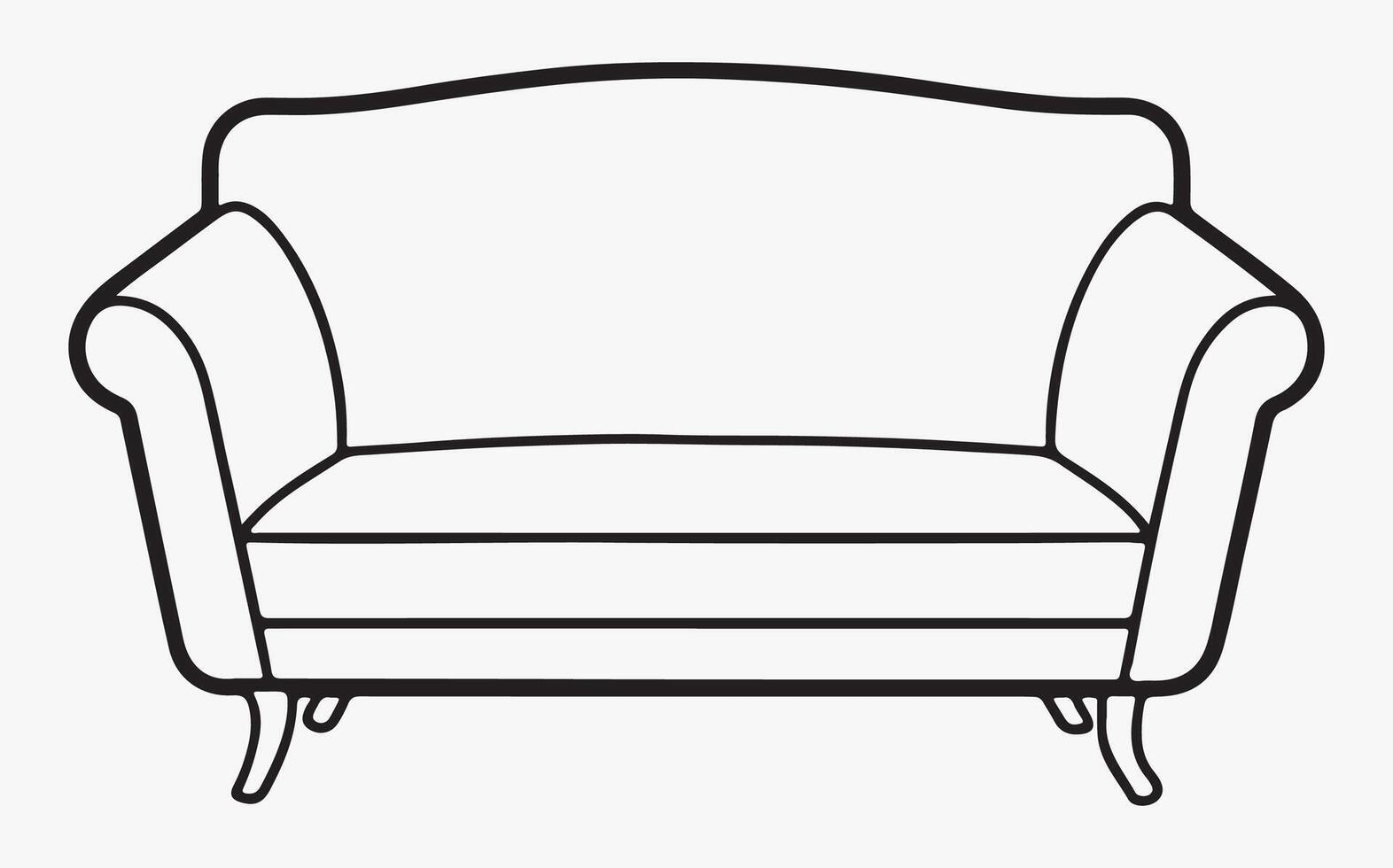 Simple sofa abstract line art image clipart vector