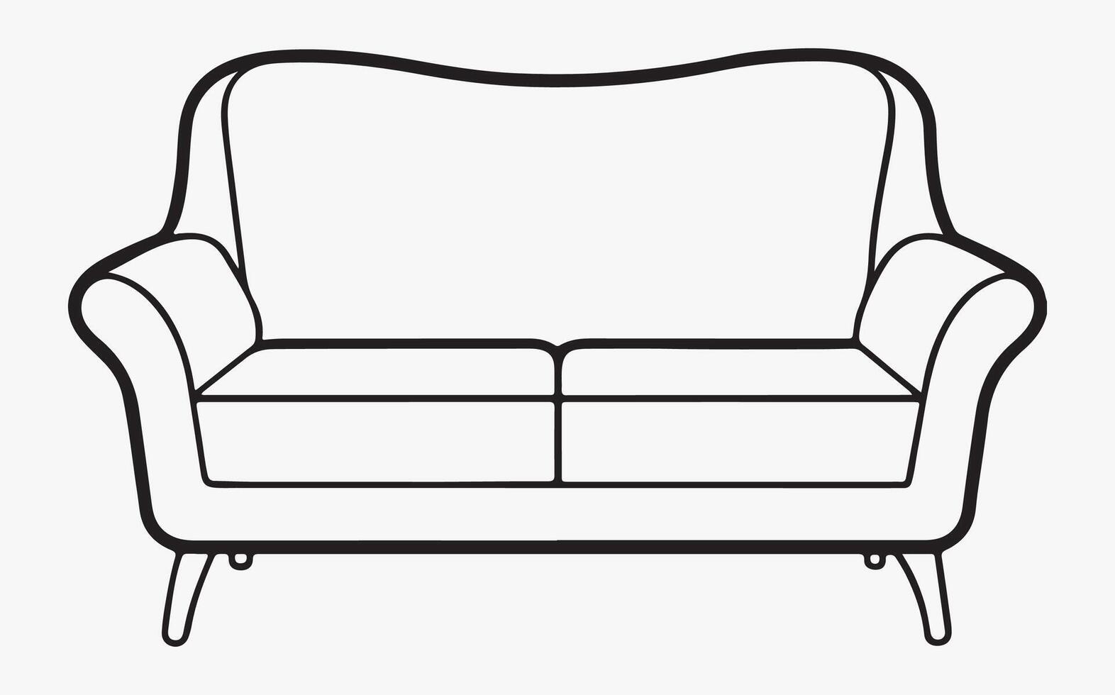 Sofa icon line art image clipart illustration vector
