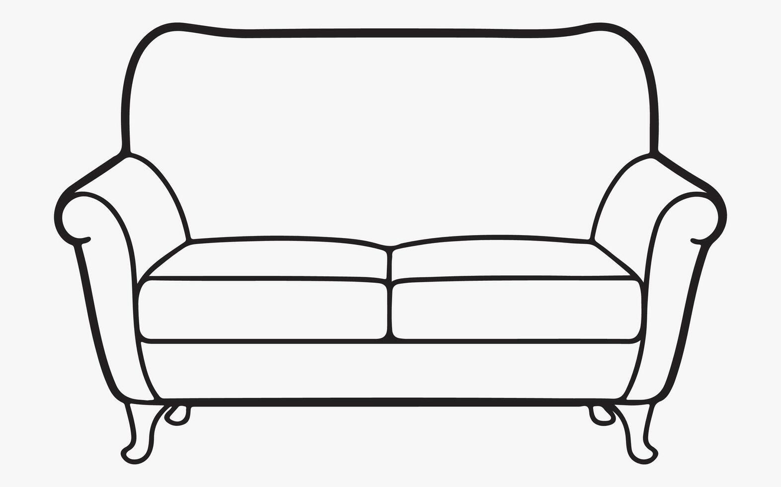 Simple sofa abstract line art image clipart illustration vector