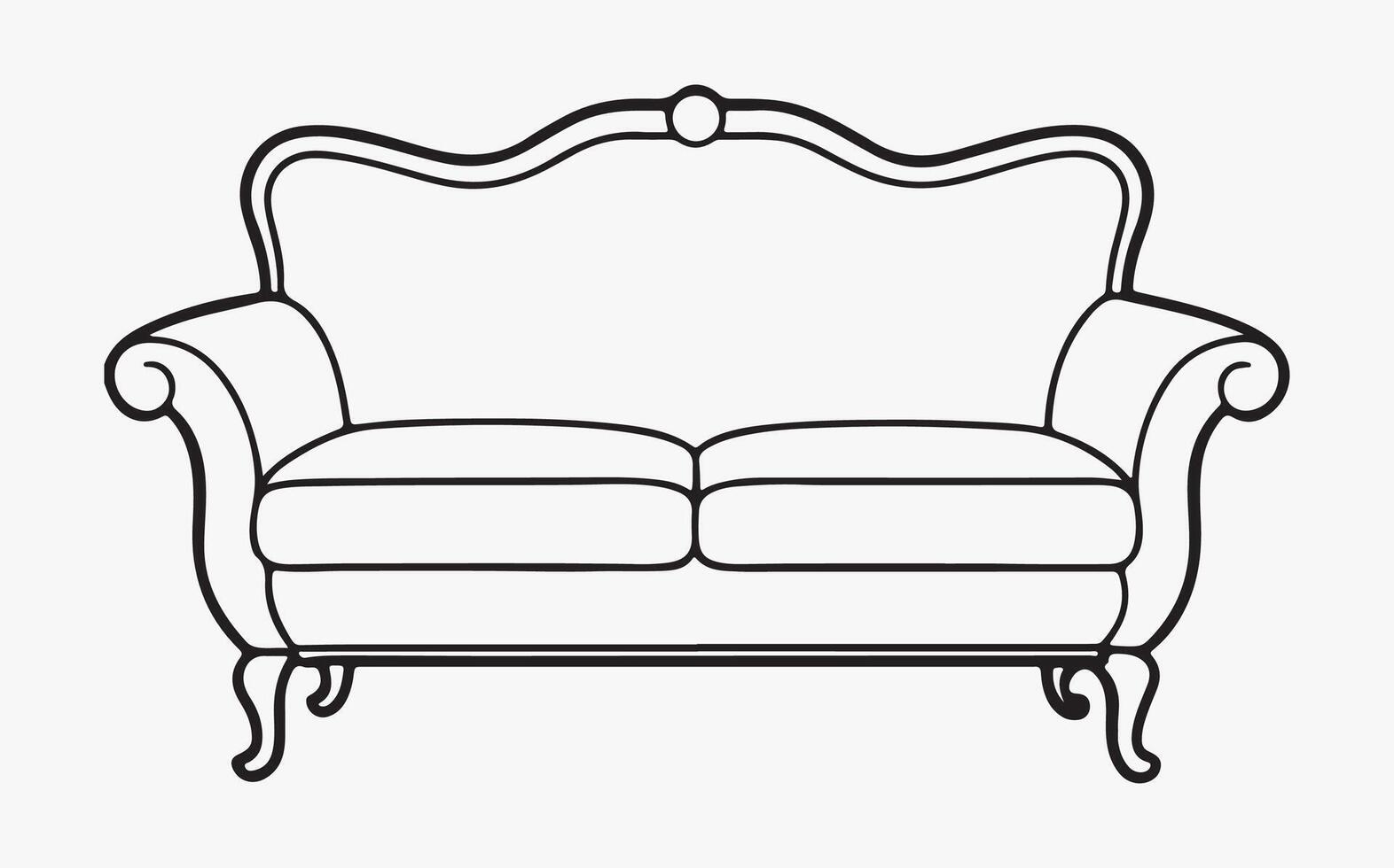 minimalist sofa outline icon vector