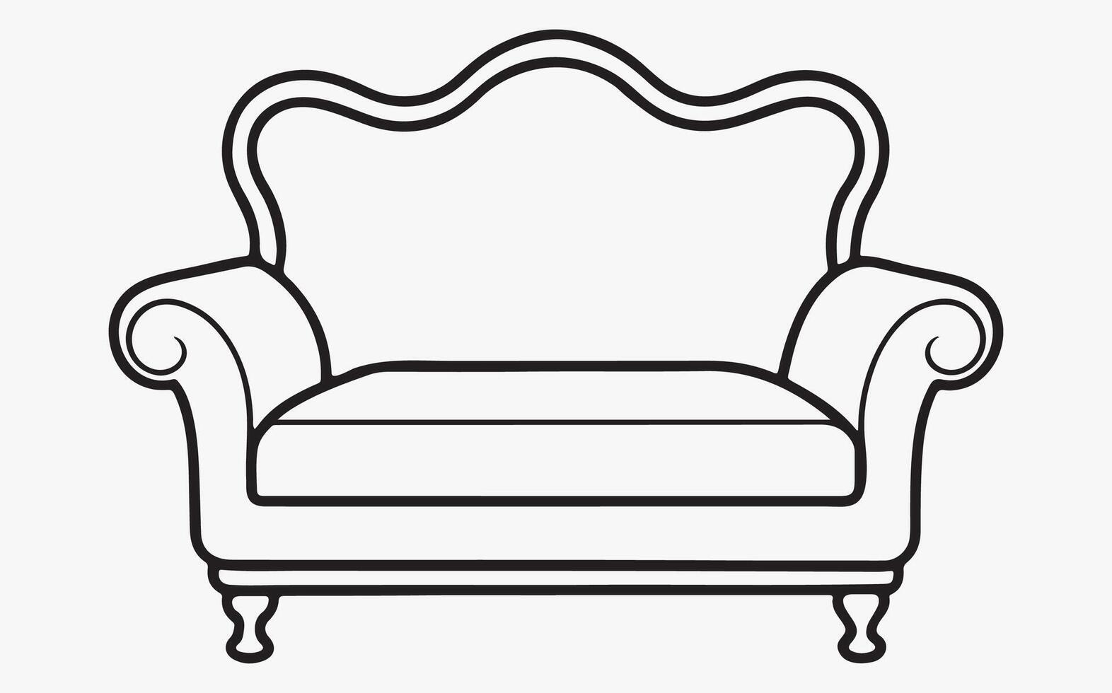 Simple sofa line art image clipart vector