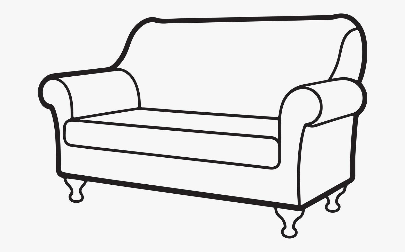 Simple sofa line art image clipart illustration vector