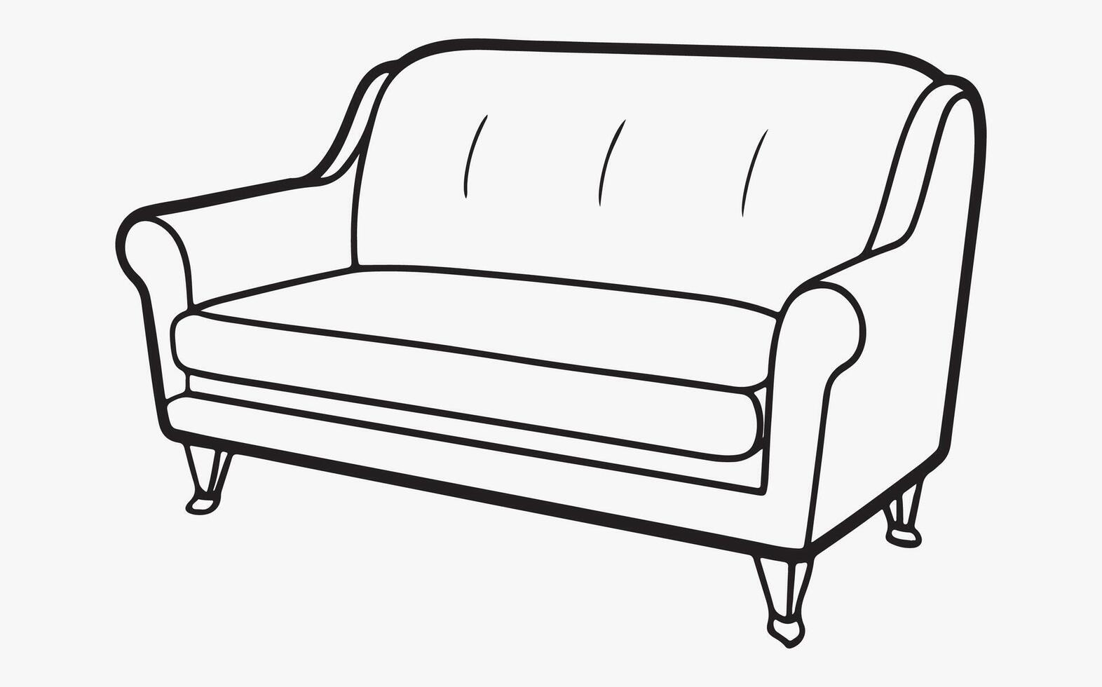 sofa minimalist outline icon vector