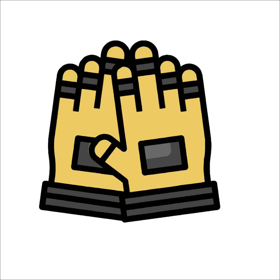 A pair of yellow gloves with black fingers vector