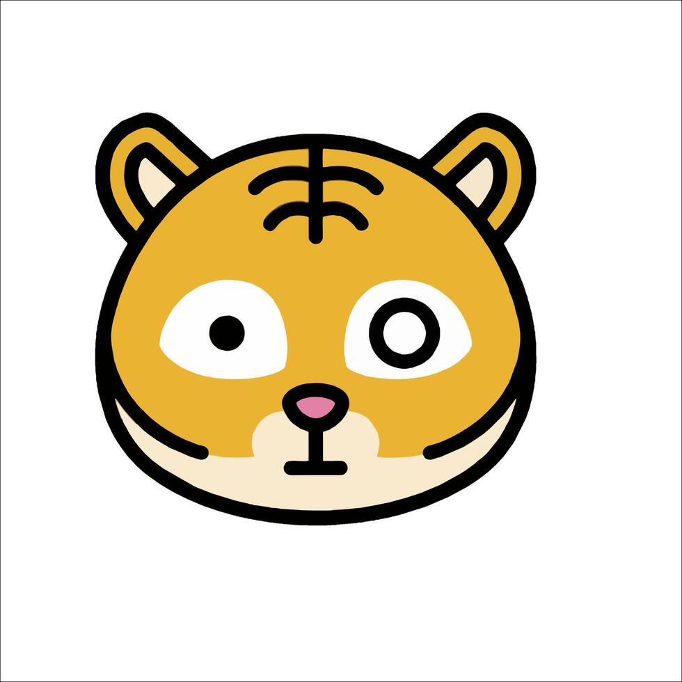 A cartoon tiger head with a big nose vector