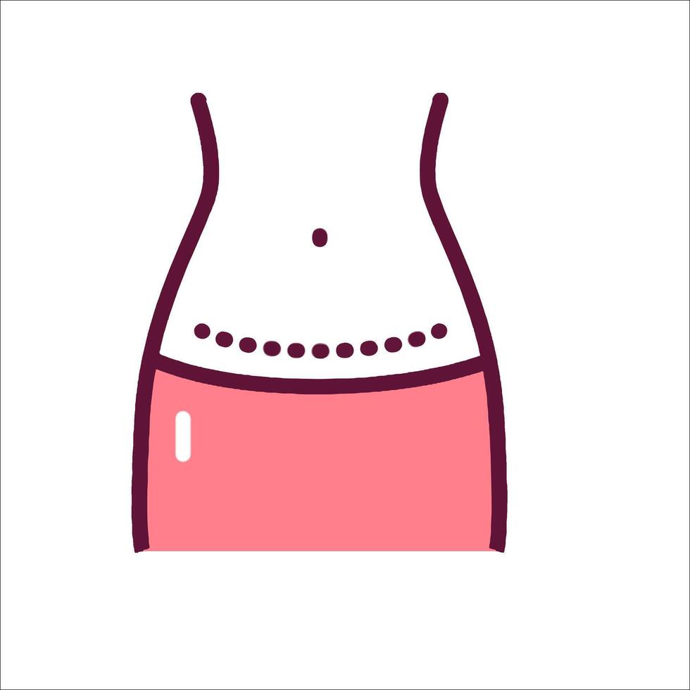 A woman's waist with a pink skirt vector