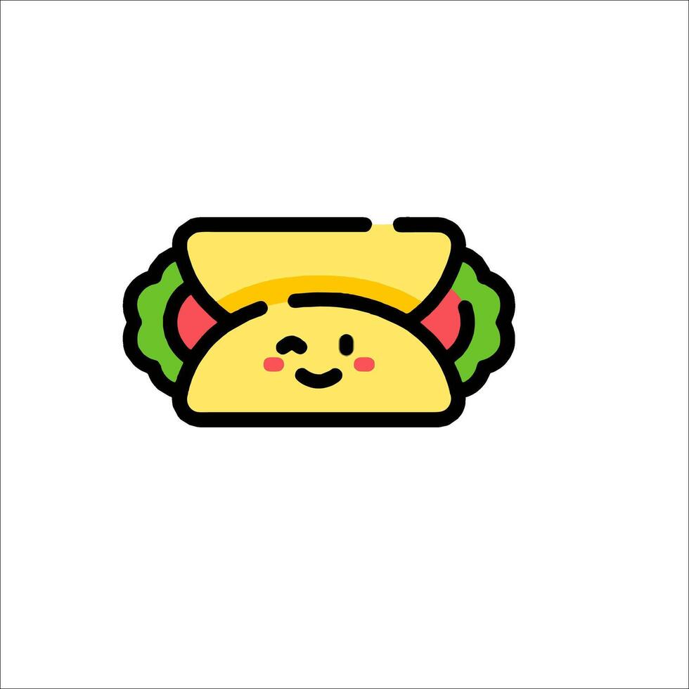 A cartoon taco with a smile on it vector