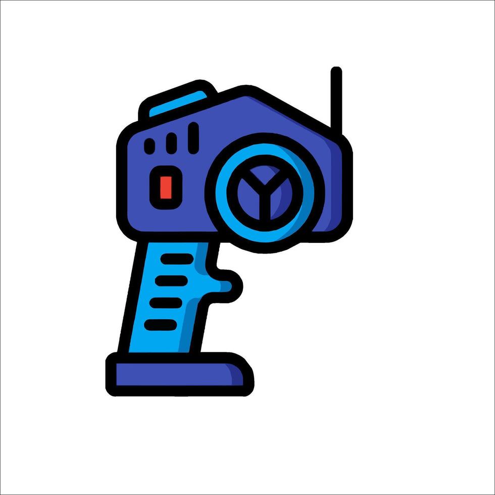 A blue and black remote control on a white background vector
