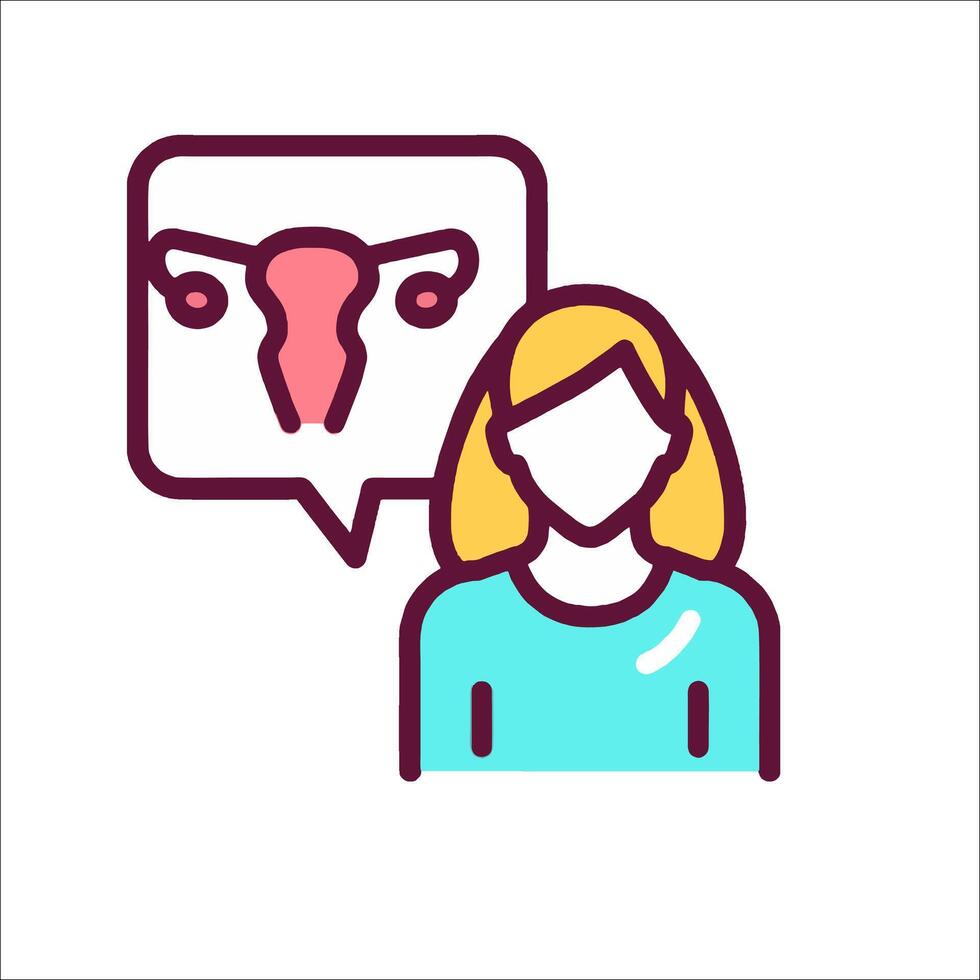 A woman is talking to a woman with a uterus vector