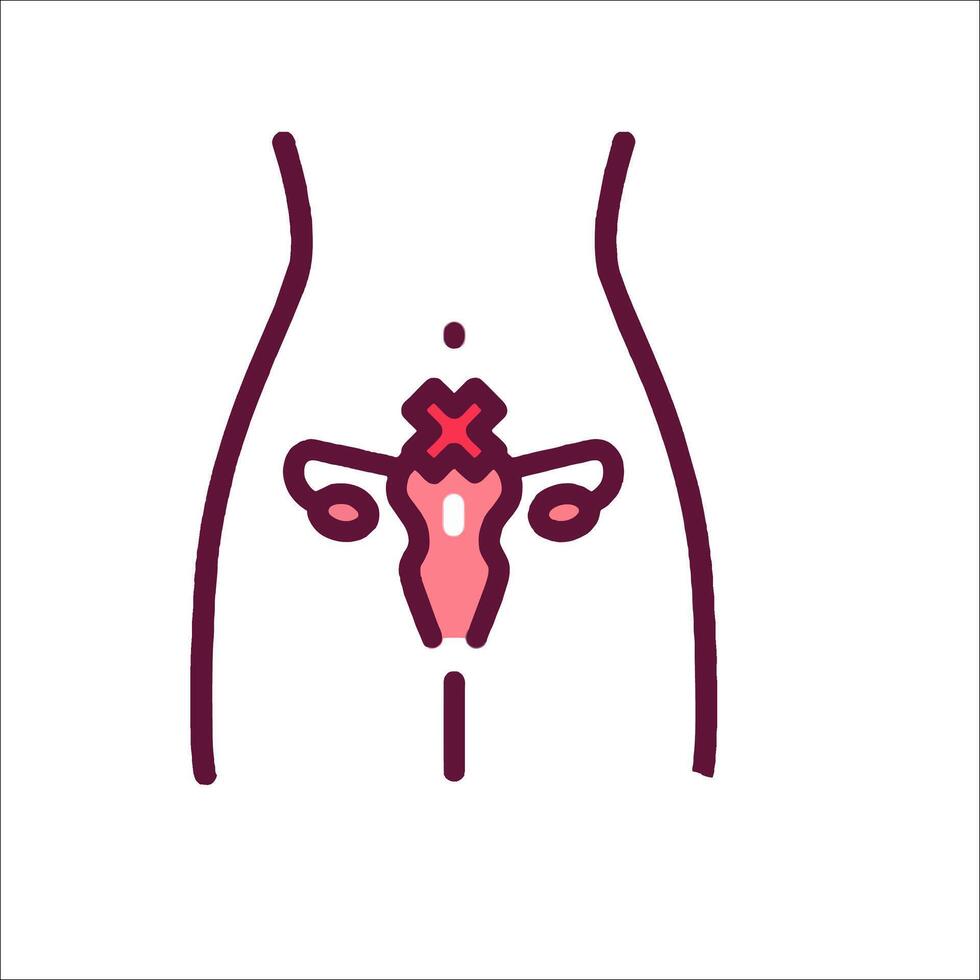 A woman's stomach with a small red dot on it vector