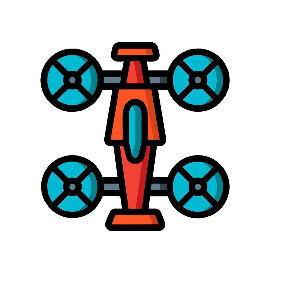 A cartoon car with four wheels on it vector