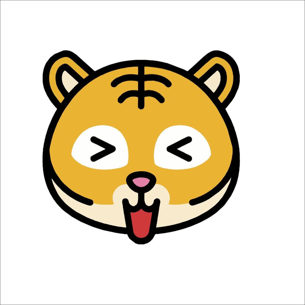 A cartoon tiger with its tongue out vector