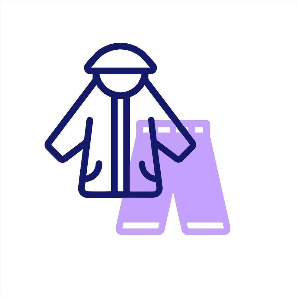 A purple coat and pants icon vector
