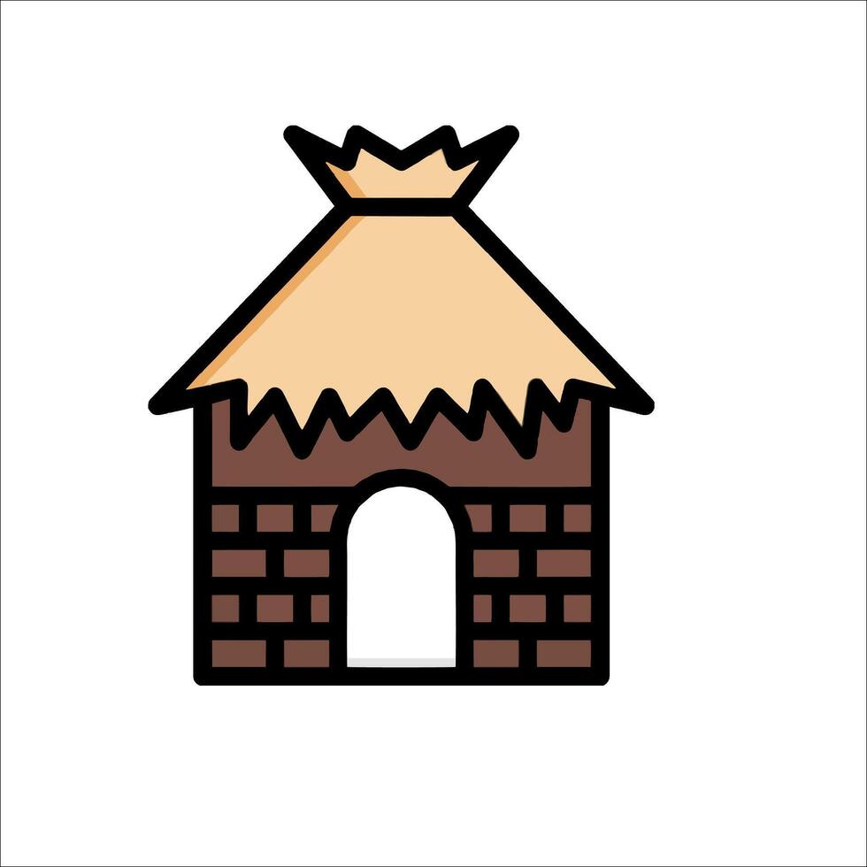 A house with a roof and a door vector