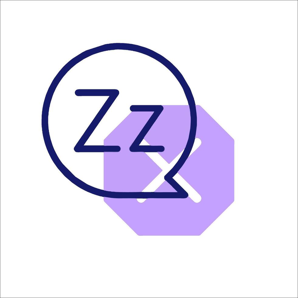 A purple and white logo with the word zzz in it vector