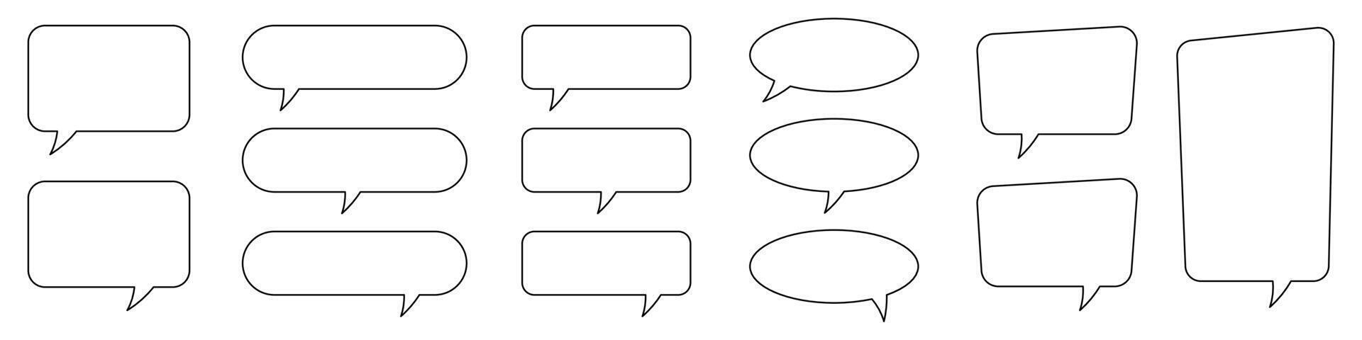 Collection of line speech bubble, speech balloon, chat bubble. vector