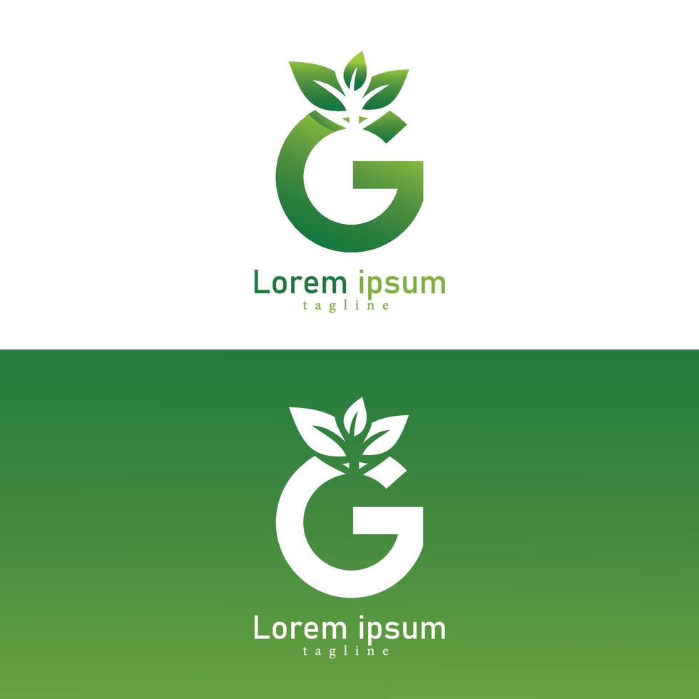 EcoFriendly Letter G Logo with Leaf Accent Ideal for Organic Sustainable and Green Brands vector