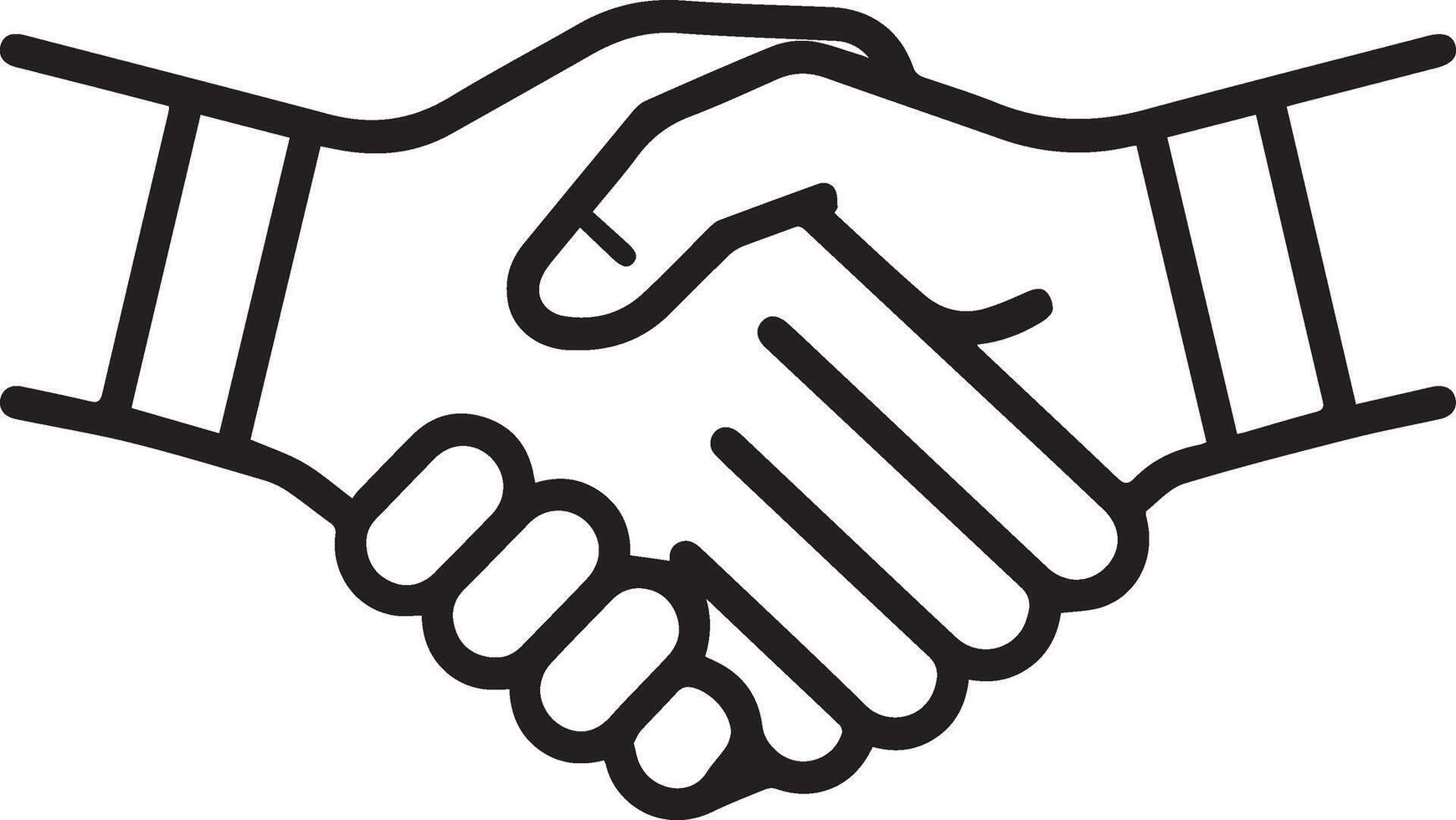Icon of Business Handshake in Black Outline for Financial Deals vector