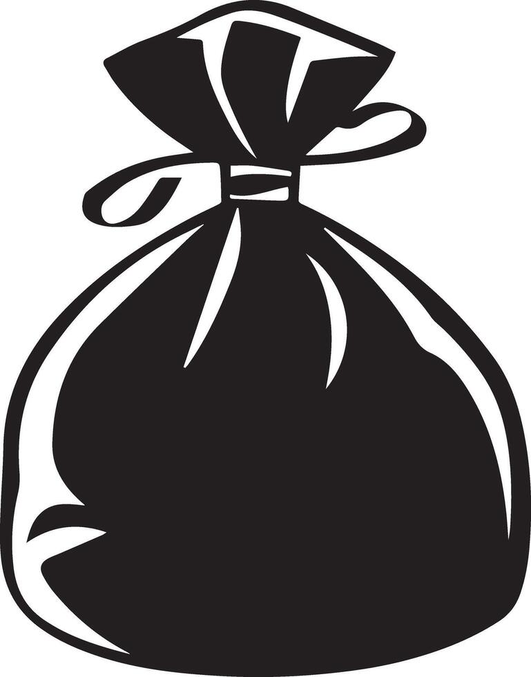 Black Money Bag Icon for Investment and Budgeting Design vector
