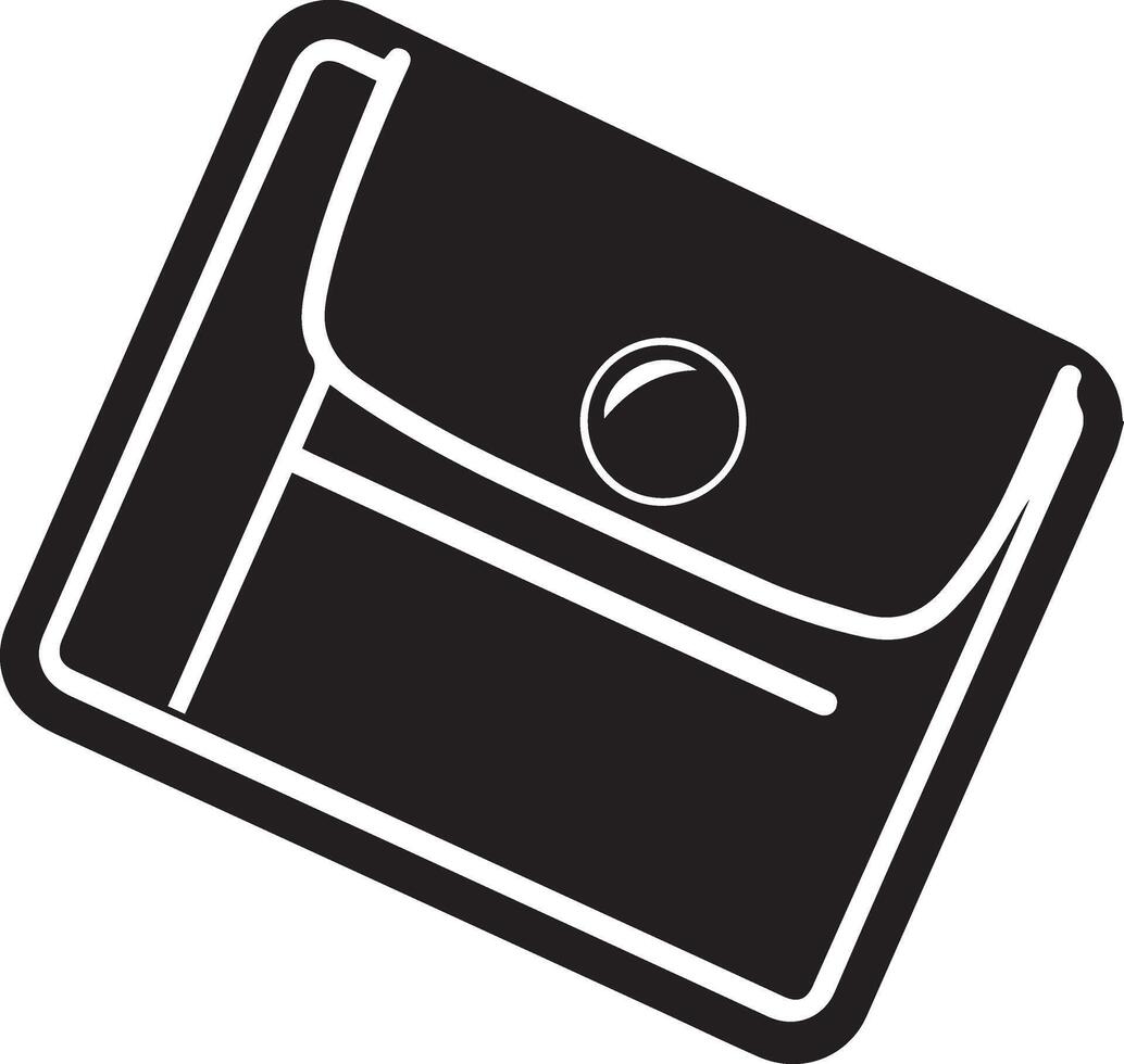 Clean Black Wallet Illustration for Finance and Money Management vector