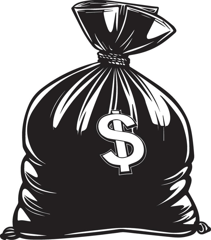 Simple Finance Money Bag Design for Wealth and Savings vector